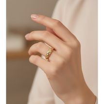 Unbranded Women Yellow Gold Plated Twist Design Ring Size 8.5 - $8.60