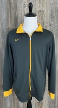 Nike Full Zip Athletic Jacket Men&#39;s Large TALL Grey/Yellow Polyester #473538-225 - £31.64 GBP