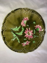 Imperial 8&quot; Olive Green Plate with Flowers - £10.21 GBP