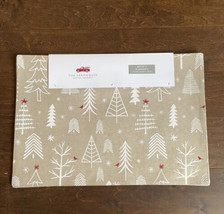 The Farmhouse Rachel Ashwell Christmas Table Placemats Set Of 4 Cotton Red Beige - £23.69 GBP