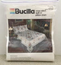 Bucilla Cross Stitch Quilt Kit English Garden #40389 Double Bed 80”x 96” Vintage - £77.84 GBP