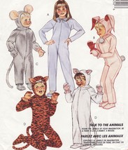 Childs Animal Tiger Cat Rabbit Mouse Jumpsuit Halloween Costume Sew Pattern S4  - £8.01 GBP