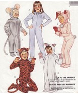 Childs Animal Tiger Cat Rabbit Mouse Jumpsuit Halloween Costume Sew Patt... - £7.83 GBP