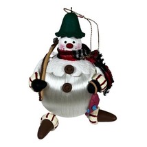 Vintage Silk Ball Snowman Unique Christmas Ornament Dutchman Buttons Han... - £14.76 GBP