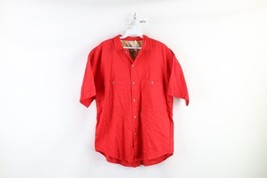 NOS Vintage 90s American Eagle Outfitters Mens Medium Knit Camp Button Shirt Red - £55.34 GBP
