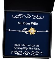 Fun Wife Gifts, Keep Calm and Let The Actuary Wife Handle It, Inspirational Sunf - £39.12 GBP