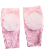 $39 Inc International Concepts Pom-Pom-Trim Foiled Fingerless Gloves Pink OSFA - £5.02 GBP