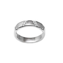 White CZ Men's finger ring Real Sterling Silver - £15.17 GBP