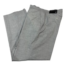 JF J Ferrari Mens XXL 44-46 Flat Front Dress Pant Light Gray Elastic Tie... - $22.12