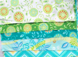 FABRIC Red Rooster NEW &quot;Lemonade Stand&quot; Yellow Lime 5 Pc Quilter Sampler $5.50 - £4.38 GBP