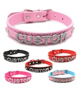 Custom Rhinestone Letter Collar You Choose Color and Words Faux Leather ... - $25.00
