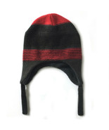 Unisex Knit Beanie Hat - One Size Fits Most Red Black Stripe Fleece Line... - $32.06 CAD