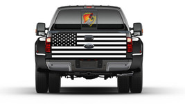 American Flag Black &amp; White Tailgate Wrap Vinyl Graphic Decal Sticker Truck - £54.92 GBP