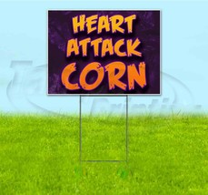 Heart Attack Corn 18x24 Yard Sign With Stake Corrugated Bandit Usa Barbecue - £22.79 GBP+