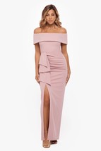 Xscape &quot;Camila&quot; Long Off the Shoulder Scuba Crepe Gown Rose Size 4 $259 - £77.37 GBP