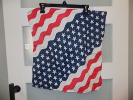20&quot; Wavy American Flag Bandana Handkerchief Scarf 100% Cotton Made In The USA - £3.92 GBP