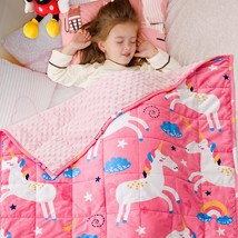 Minky Dotted Weighted Blanket For Kids, Super Soft Crystal Velvet Reversible Hea - £46.27 GBP