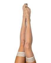 KIX&#39;IES ASHLEY SHEER WHITE THIGH HIGH STAY UP STOCKINGS SIZES A-D - $25.99