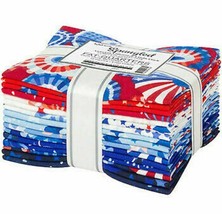 Fat Quarter Bundle Wishwell Spangled Patriotic 16 Cotton Fabric Precuts M205.14 - £47.87 GBP