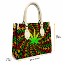 rasta Weed Leaf Premium Water Resistant PU Leather Handbag - £35.17 GBP