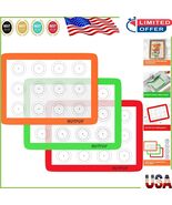Durable 3 Quarter Size Non-Stick Silicone Mats - Easy Clean &amp; Heat Resis... - $333.08 MXN