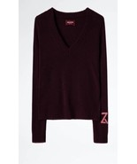 Zadig &amp; Voltaire Sourca 100% Cashmere V-Neck Logo Sweater  $448, XS, NWT! - $236.94 CAD