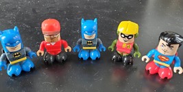Fisher-Price Trio Blocks Batman Figures Lot w/ 5 Figures **USED** - £16.49 GBP