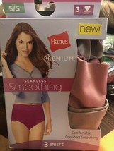 Hanes Premium Women&#39;s 3 Pack Smoothing Seamless Briefs Underwear Size 5/S NEW - £7.57 GBP