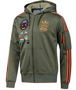New Adidas Original Jacket StarWars Flock X Wind Track hoodie Green Olive O58904 - £111.28 GBP
