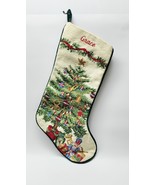 Vintage Land&#39;s End Needlepoint Christmas Stocking Tree Nutcracker 17 in.... - $586.83 MXN