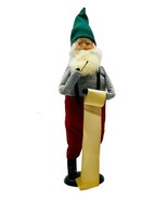 Byers Choice Working Santa Pencil List 1985 Bumpy Base 13 inch Suspenders - $51.41