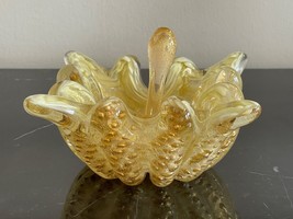 Barovier Murano Gold Decorative Glass Bowl Mortar &amp; Pestle - $395.01