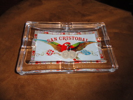San Cristobal Glass Cigar Ashtray 8 " W x 5" W x 1" H  image 2