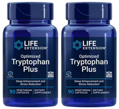 OPTIMIZED TRYPTOPHAN  PLUS SLEEP  STRESS 2 BOTTLE 180 Veg Caps LIFE EXTE... - $47.99