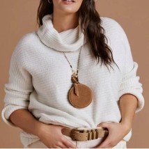 Anthropologie Pilcro Cowl Neck Ivory Cream Oversized Knit Sweater Size Large - £32.53 GBP