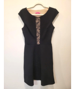 Betsey Johnson Women&#39;s Dress Size 8 Black Midi Lined Lace Knit - $594.91 MXN