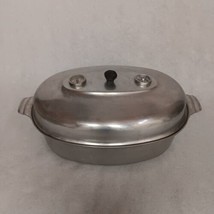 Pan American Cast Aluminum Oval Roaster With Wire Rack Thermometer USA 1... - $109.95