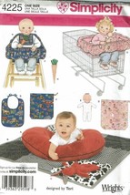 Simplicity Sewing Pattern 4225 Highchair Cover Shopping Cart Liner Bib P... - $9.74