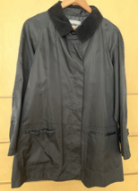 Kenar Black 3/4 Length Raincoat With Corduroy Collar (M) - £32.89 GBP