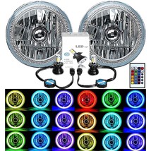 7&quot; Multi-Color White Red Blue Green RGB COB Halo Angel Eye 6K LED Headlight Pair - $299.95