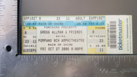 GREGG ALLMAN &amp; FRIENDS - OCT 27, 2006 POMPANO AMPHITHEATRE UNUSED CONCER... - €17,97 EUR