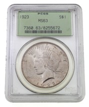 1923 Argent Paix Dollar Classé Par PCGS Comme MS-63 - $104.88