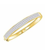 14kt Yellow Gold Womens Princess Diamond Luxury Bangle Bracelet 6.00 Cttw - £6,304.57 GBP