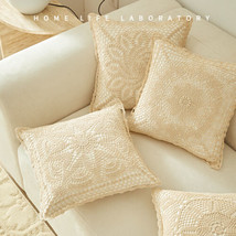 18&quot;x18&quot; Farmhouse Linen Fabric Throw Pillow Case Bed Sofa Outdoor Cushion Covers - £19.26 GBP