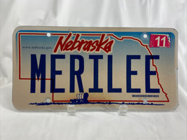 MERILEE Vintage Vanity License Plate Nebraska Personalized Auto Man-Cave... - £63.25 GBP