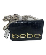 Bebe Fabiola Stamped Crocodile Crossbody Black Mini Handbag Bag Purse - $62.87 CAD