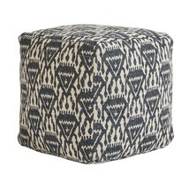 47th &amp; Main Modern Footstool, Blue Accent Pouf - £51.22 GBP