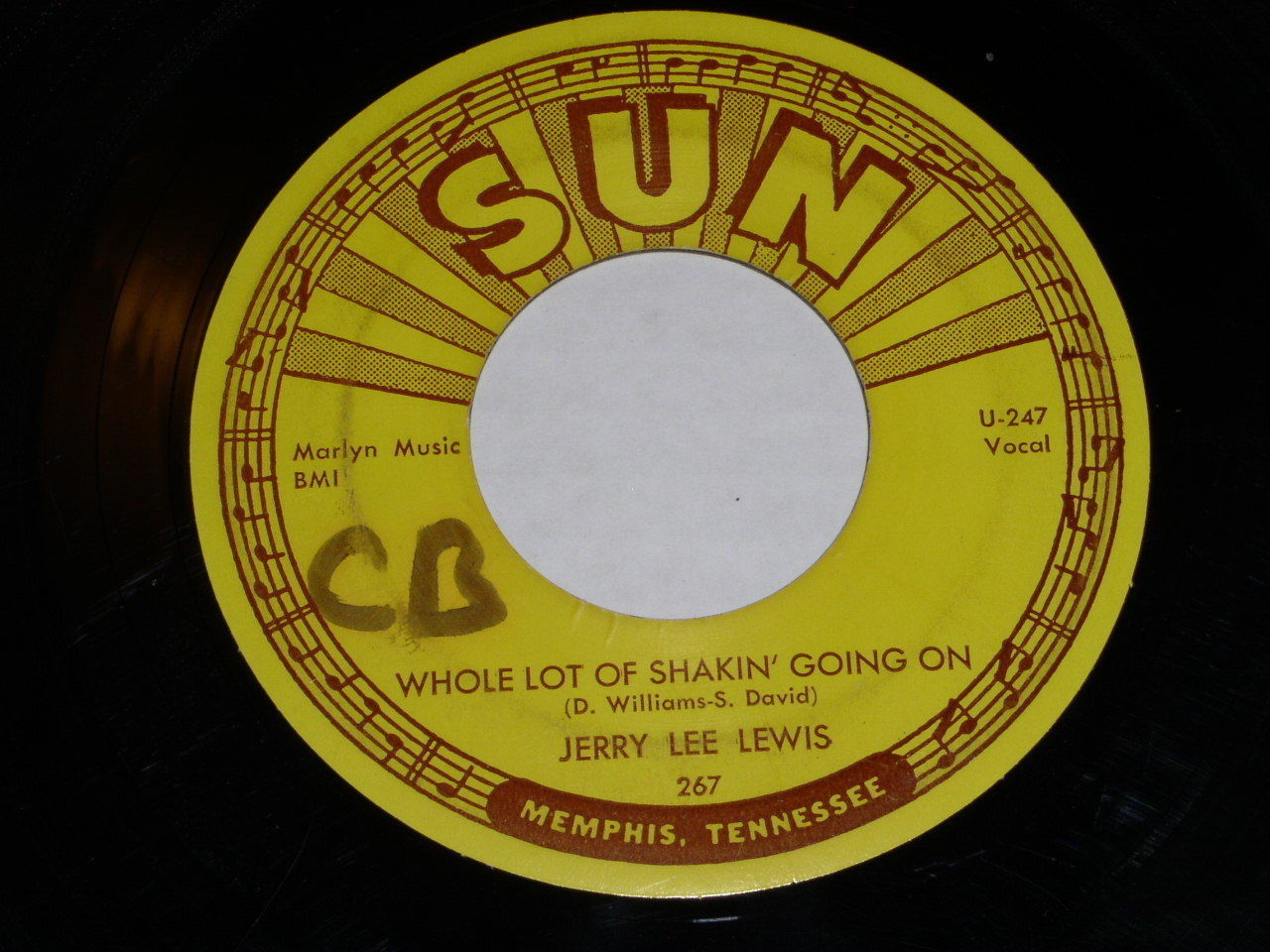 Primary image for Jerry Lee Lewis Whole Lot Of Shakin Going On Sun Label 45 Rpm Record Vintage