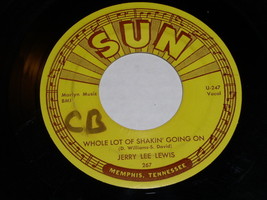 Jerry Lee Lewis Whole Lot Of Shakin Going On Sun Label 45 Rpm Record Vintage - £15.18 GBP