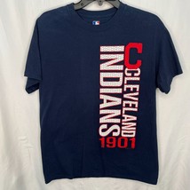 Cleveland Indians Baseball Adult Men&#39;s M Dark Blue S/S T-Shirt MLB Genui... - £15.63 GBP